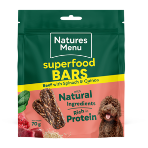 Natures Menu Superfood Bars Beef with Spinach & Quinoa at The Lancashire Dog Company