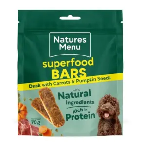 Natures Menu Superfood Bars Duck with Carrot & Pumpkin Seeds at The Lancashire Dog Company