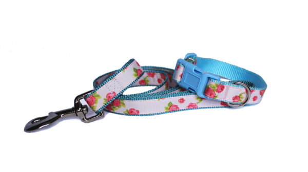 Vintage Rose Floral Dog Collar and Dog Lead by Arton & Co