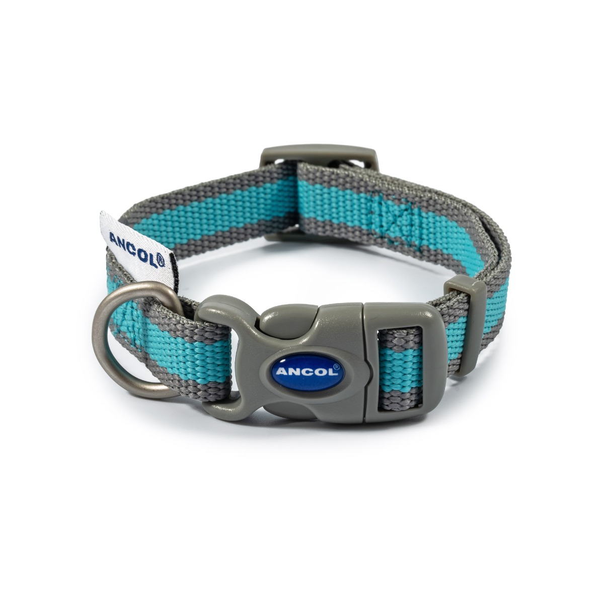 Ancol Made From Blue and Grey Striped Dog Collar