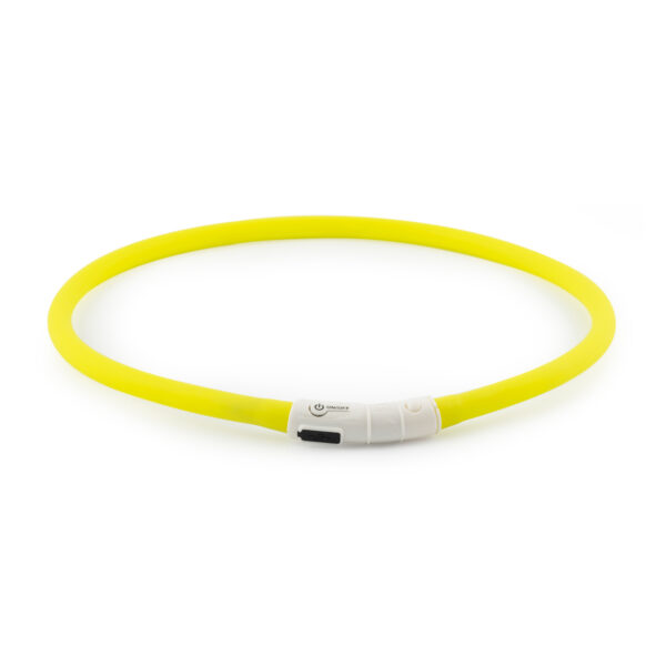 Yellow Ancol Flashing Dog Band Night Safety Dog Collar