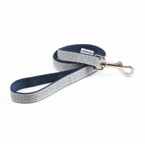 Ancol Nylon Navy and Grey Geometric Print Dog Lead