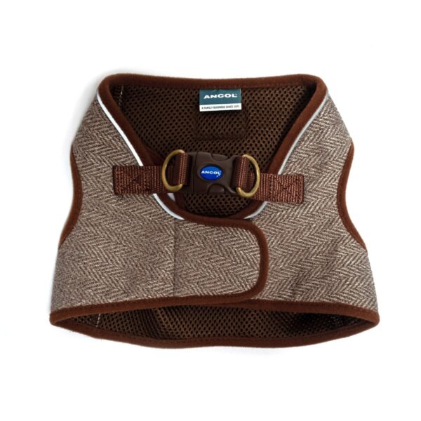 Ancol Taupe Herringbone Step In Tweed Dog Harness