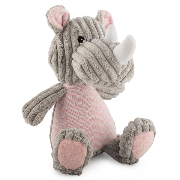 Ancol Plush Knitted Rhino Dog Toy