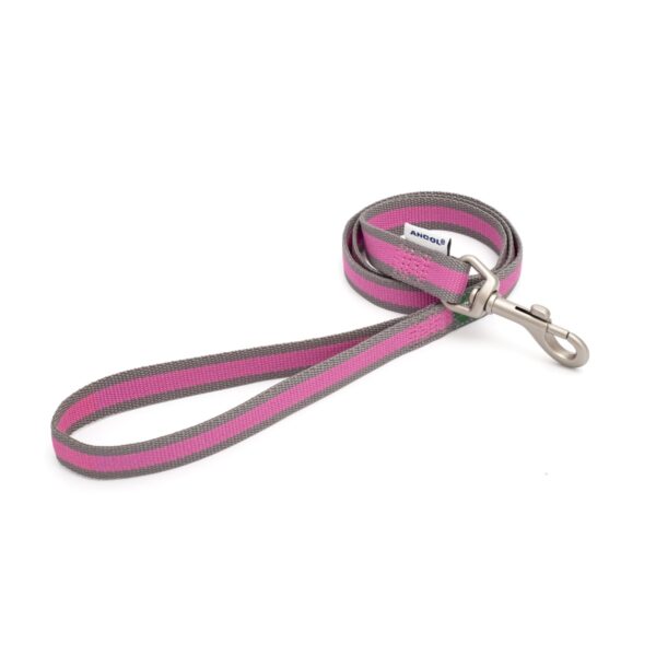 Ancol 'Made From' Pink and Grey Stripe Dog Lead