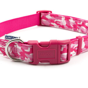 Ancol Nylon Adjustable Pink Camouflage Dog Collar