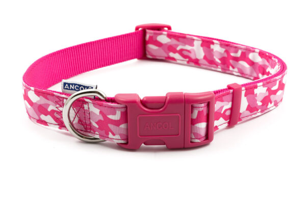 Ancol Nylon Adjustable Pink Camouflage Dog Collar