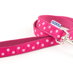 Ancol Polka Dot Dog Lead in pink