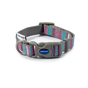 Ancol 'Made From' Pink Candy Stripe Dog Collar