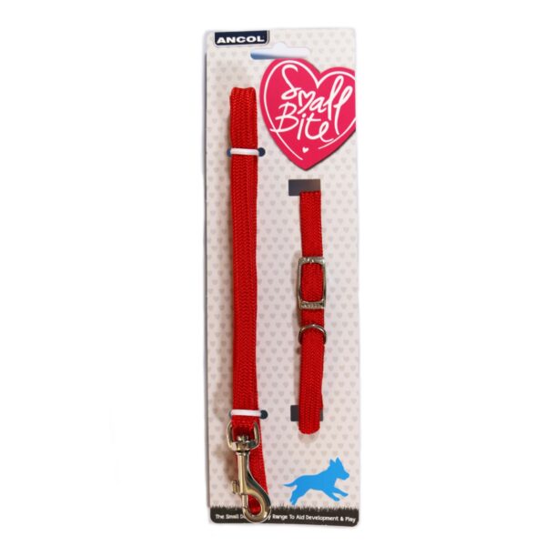 Ancol Red Softweave Puppy Collar and Lead Set