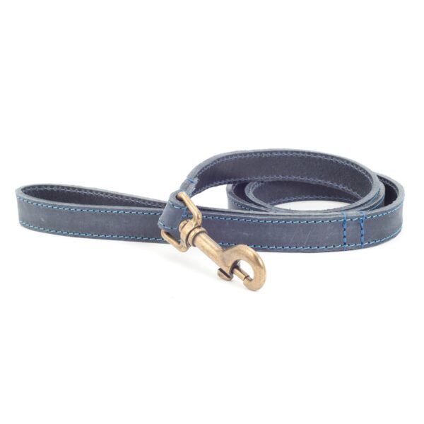 Blue Ancol Timberwolf Leather Dog Lead