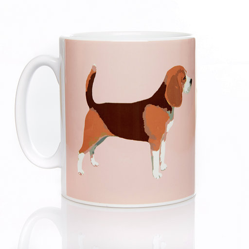 Pink Beagle Mug by Betty Boyns