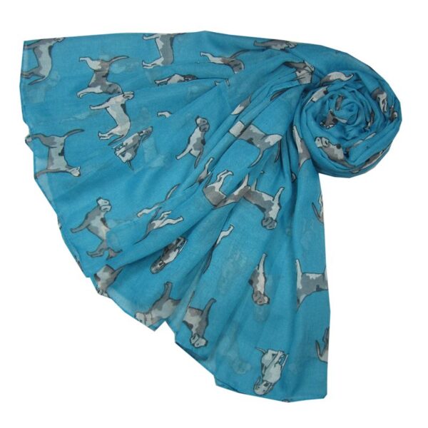 A gorgeous Beagle dog print scarf in blue
