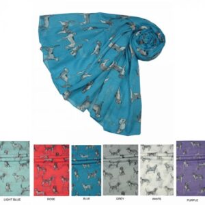A gorgeous Beagle dog print scarf available in a range of colours