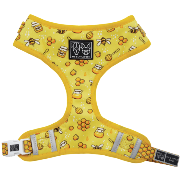 Big & Little Dogs 'Bee-Hiving' Bee Print Adjustable Dog Harness