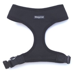 Black Adjustable Padded Dog Harness by Wagytail