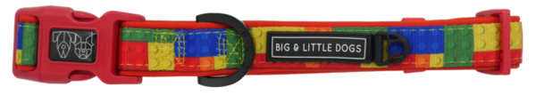 Big & Little Dogs 'Blocktastic' Lego Block Print Adjustable Red Dog Collar and Detachable Dog Bow Tie