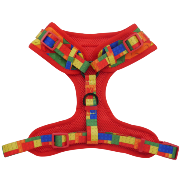 Big & Little Dogs 'Blocktastic' Lego Block Print Adjustable Red Dog Harness