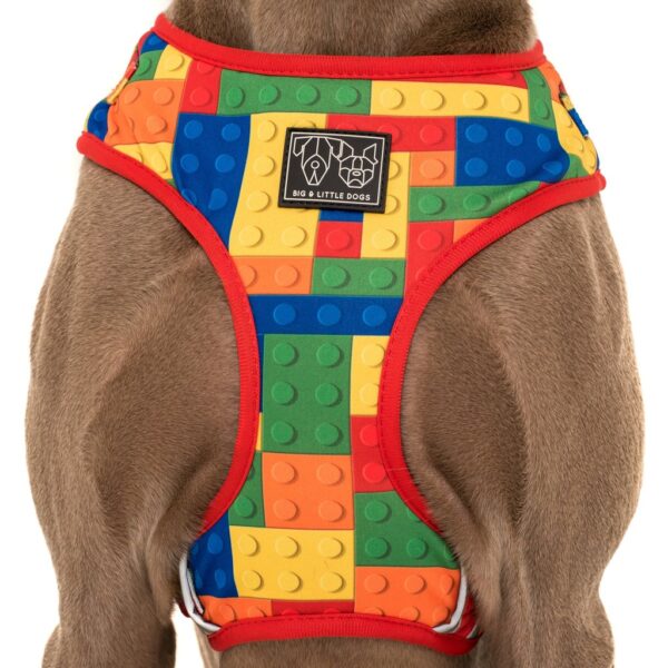 Big & Little Dogs 'Blocktastic' Lego Block Print Adjustable Red Dog Harness