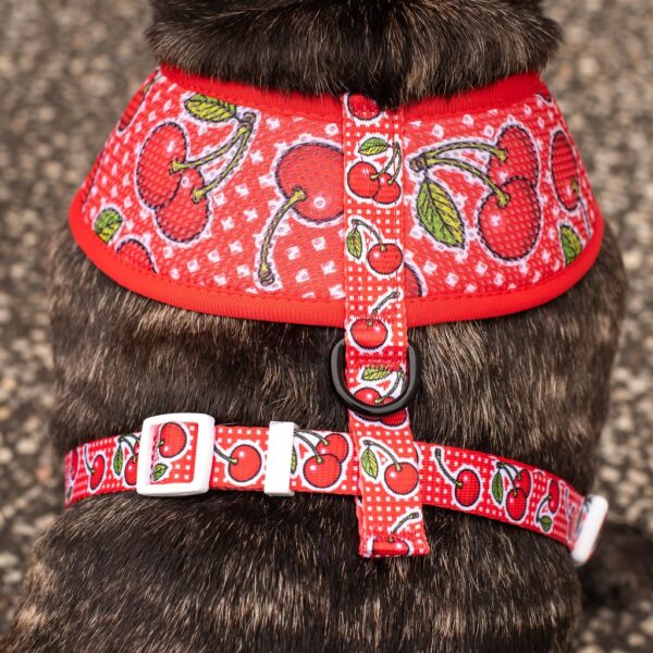 Cherry design 'Cherrylicious' Classic Red Dog Harness by Big & Little Dogs