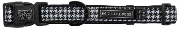 Big & Little Dogs 'Houndstooth Squad' Black and White Dog Collar and Detachable Bow Tie