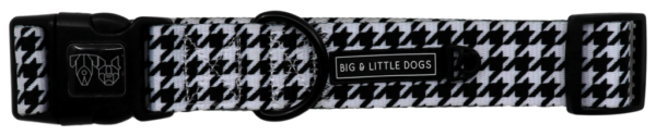 Big & Little Dogs 'Houndstooth Squad' Black and White Dog Collar and Detachable Bow Tie