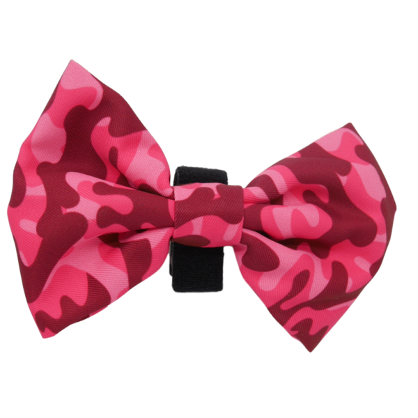 Big & Little Dogs Pink Camo Detachable Dog Bow Tie