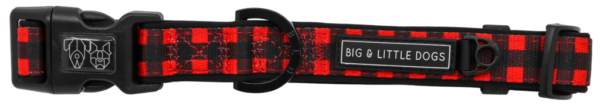 Big & Little Dogs 'Plaid to the Bone' Red and Black Plaid Adjustable Dog Collar and Detachable Dog Bow Tie