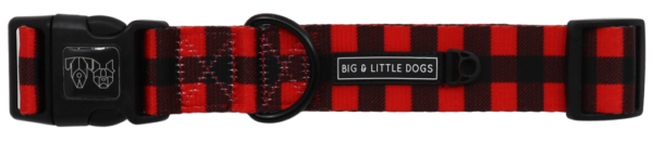 Big & Little Dogs 'Plaid to the Bone' Red and Black Plaid Adjustable Dog Collar and Detachable Dog Bow Tie