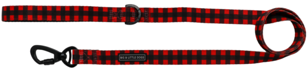 Big & Little Dogs 'Plaid to the Bone' Red and Black Dog Lead