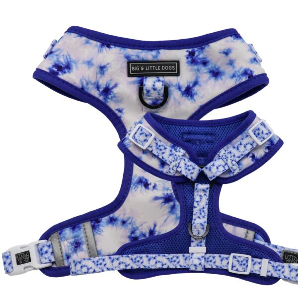 Big & Little Dogs Blue Tie Dye Adjustable Dog Harness