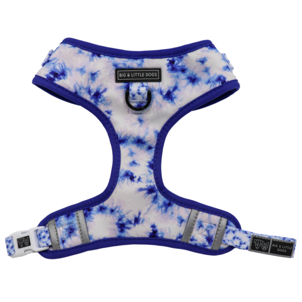 Big & Little Dogs Blue Tie Dye Adjustable Dog Harness