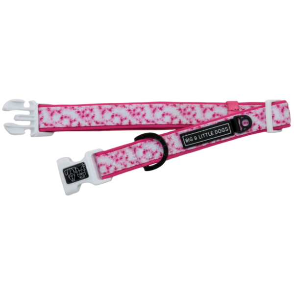 Big & Little Dogs Pink Tie Dye Dog Collar and Detachable Bow Tie