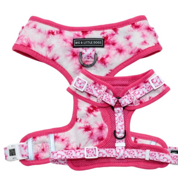 Big & Little Dogs Pink Tie Dye Adjustable Dog Harness