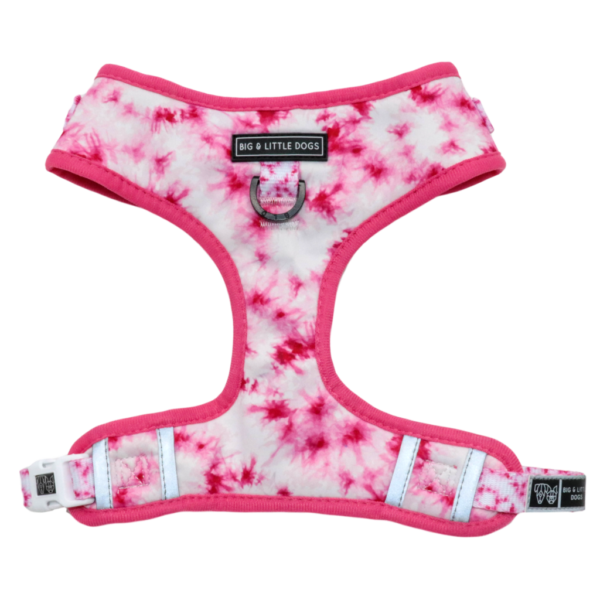 Big & Little Dogs Pink Tie Dye Adjustable Dog Harness