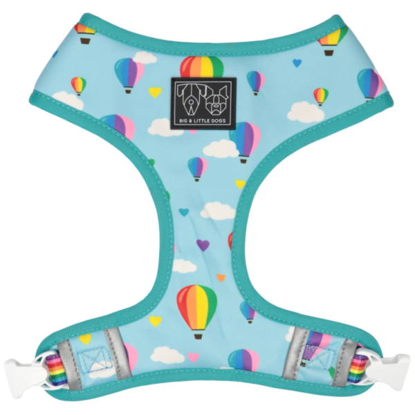 Big & Little Dogs 'Up, Up and Away' Hot Air Balloon and Rainbow Print Reversible Dog Harness