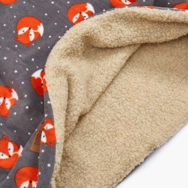 Bear & Noodle 'The Fox Den' Grey Fox Print Snuggle Sack