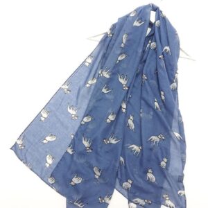 Denim Blue Bull terrier dog print scarf