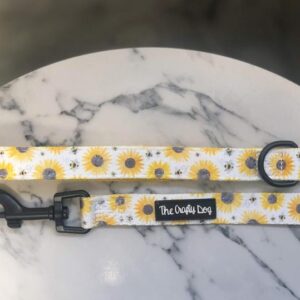 The Crafty Dog 'Sunpower' Sunflower Print Dog Lead