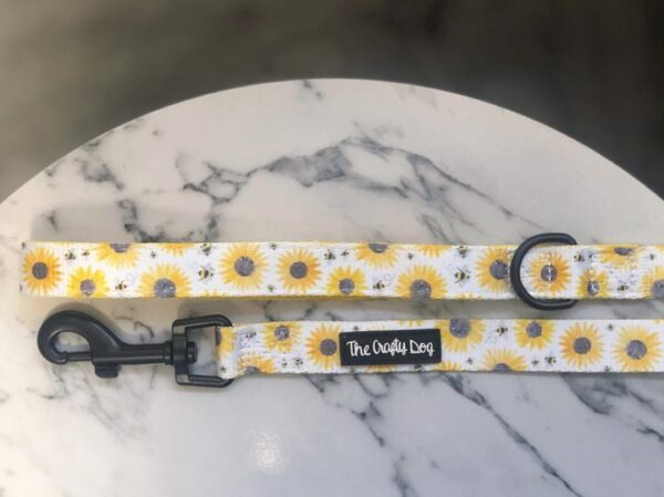 The Crafty Dog 'Sunpower' Sunflower Print Dog Lead