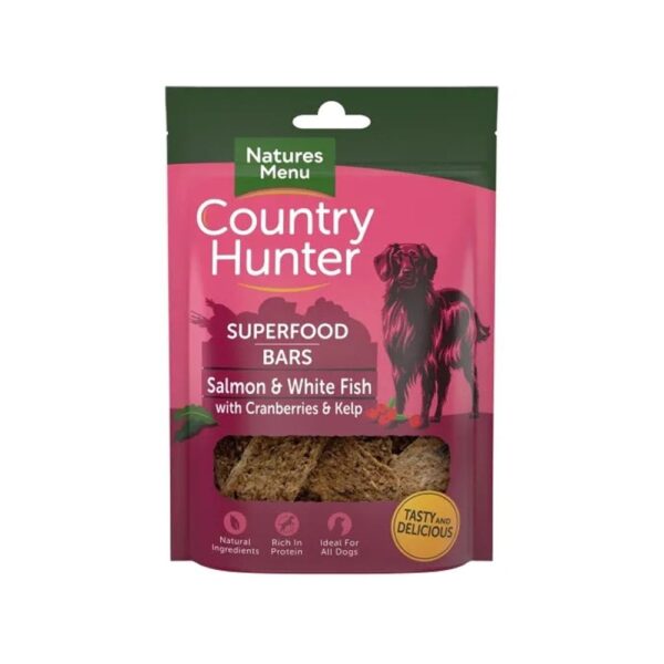 Natures Menu Country Hunter Superfood Bars Salmon & Whitefish with Cranberries & Kelp Dog Treat 100g