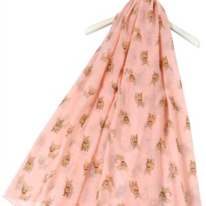 Pink Chihuahua and Bone Print Scarf