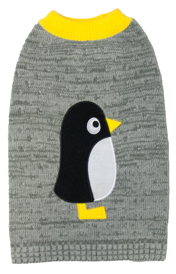 Sotnos Grey and Yellow Penguin Christmas Dog Jumper