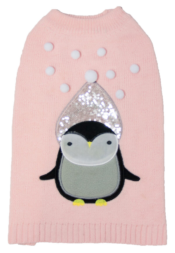 Sotnos Pink Penguin Christmas Dog Jumper