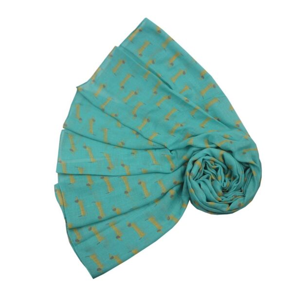 Cute Dachshund Print Scarf in Light Green