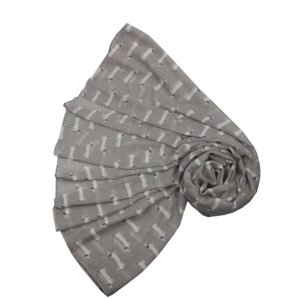 Cute Dachshund Print Scarf in Grey