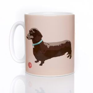 Pink Dachshund Mug by Betty Boyns