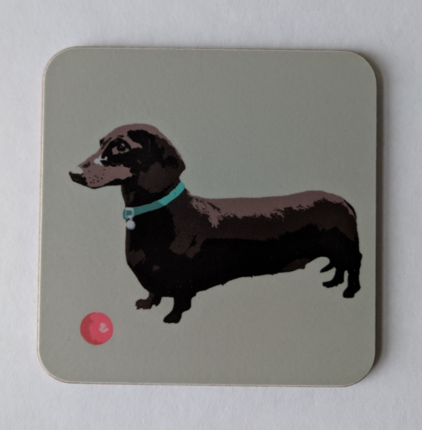 Stone Dachshund Coaster by Betty Boyns