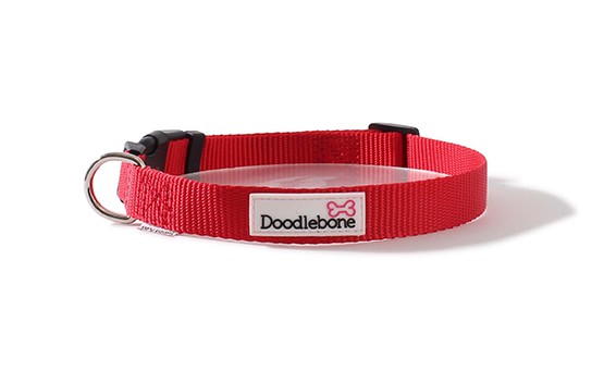 Doodlebone Bold Nylon Adjustable Red Dog Collar