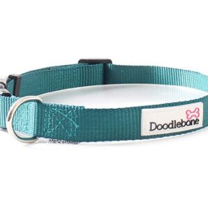 Doodlebone Bold Nylon Adjustable Teal Green Dog Collar